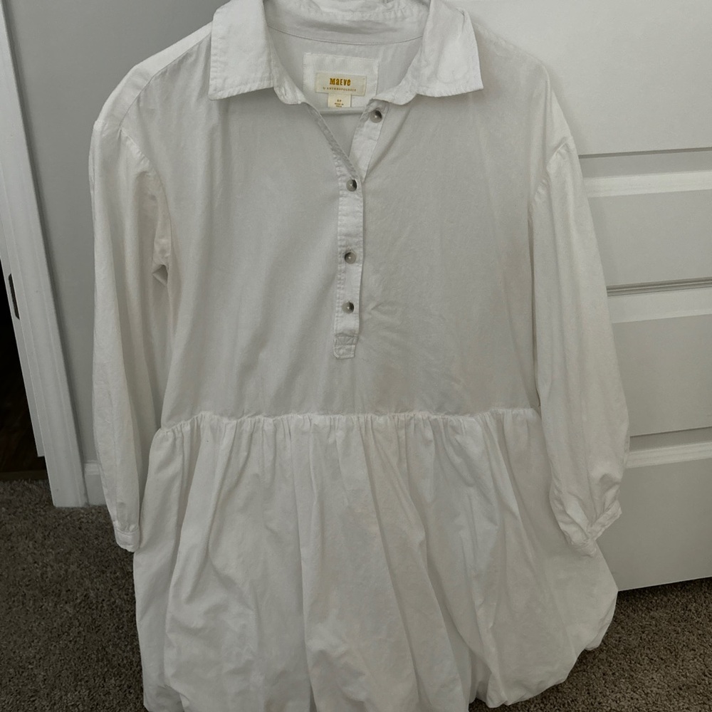 Maeve Anthropologie White Bubble Dress